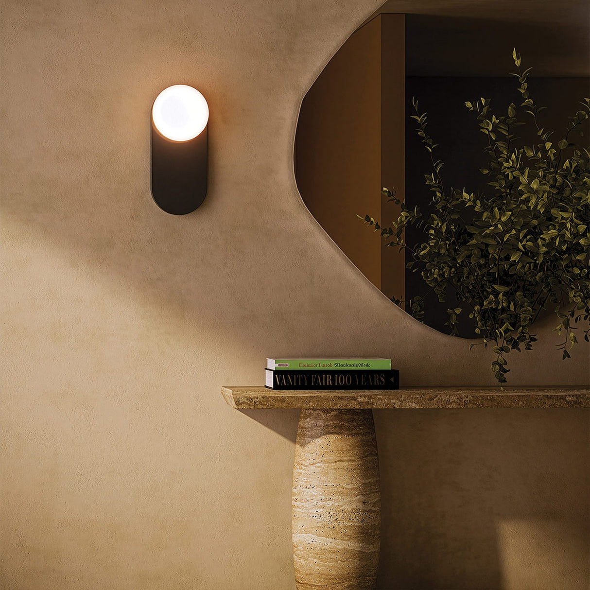 Ariel 1 Light Wall Light - Matt Black