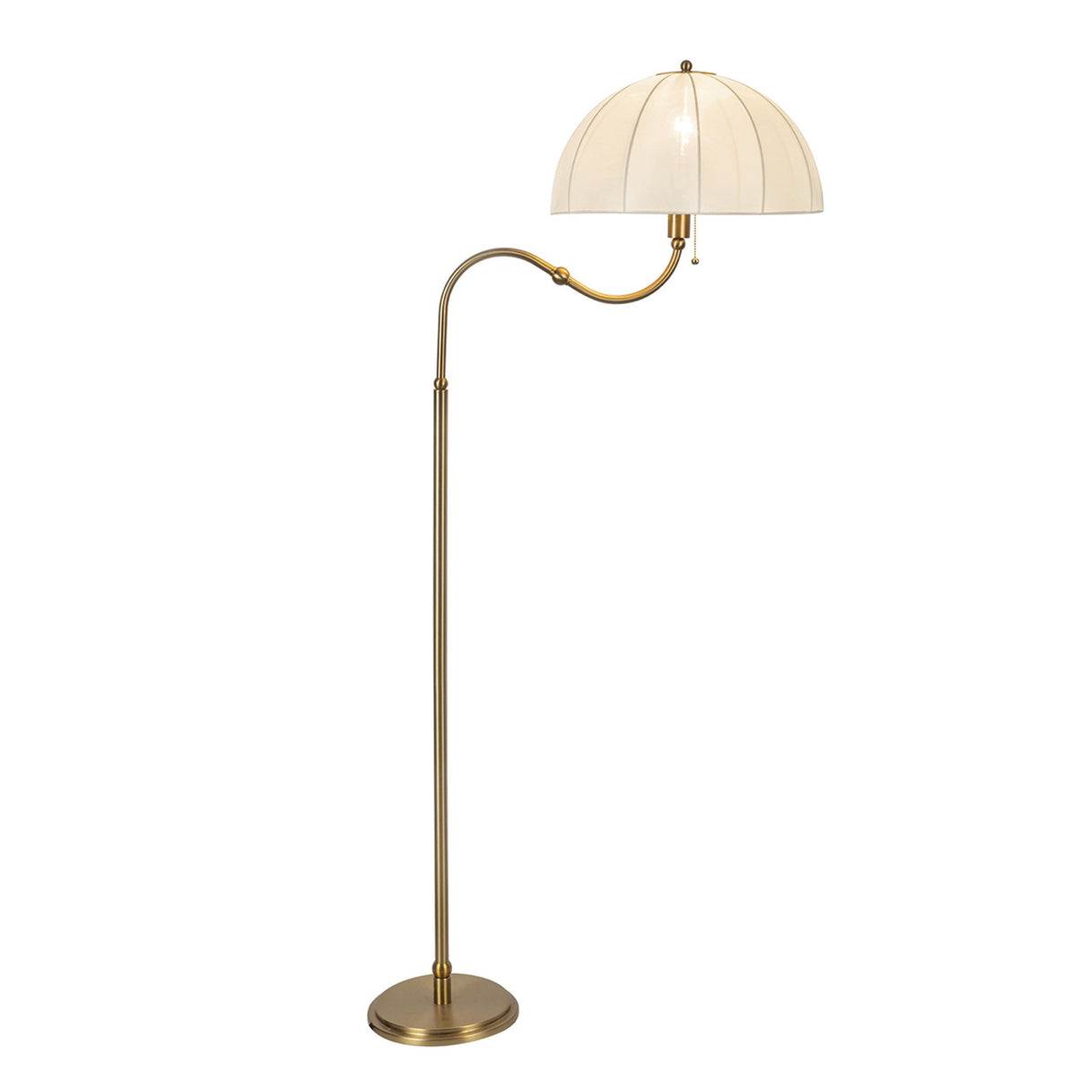 Crosby 1 Light Floor Lamp - Satin Cream & Brushed Gold