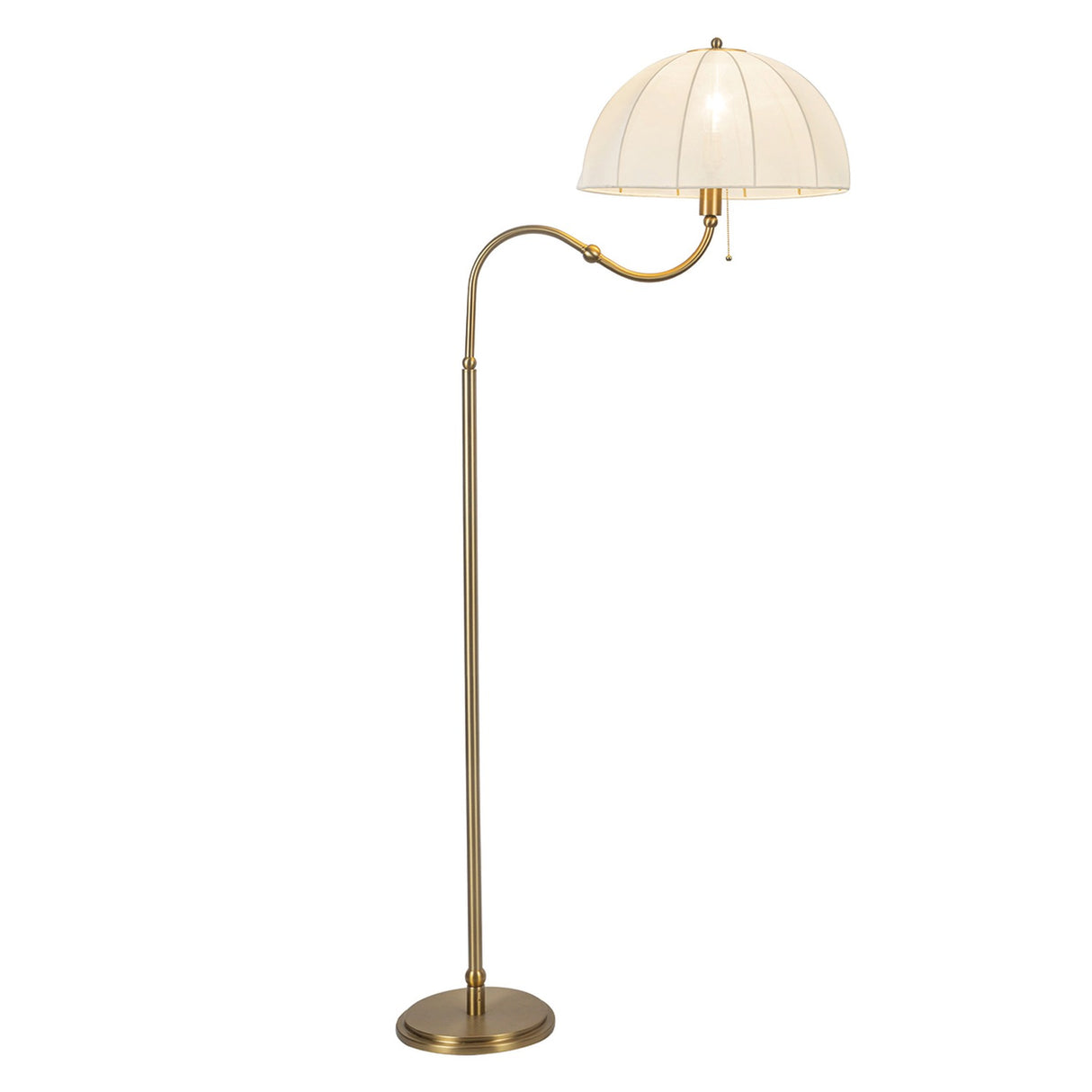 Crosby 1 Light Floor Lamp - Satin Cream & Brushed Gold