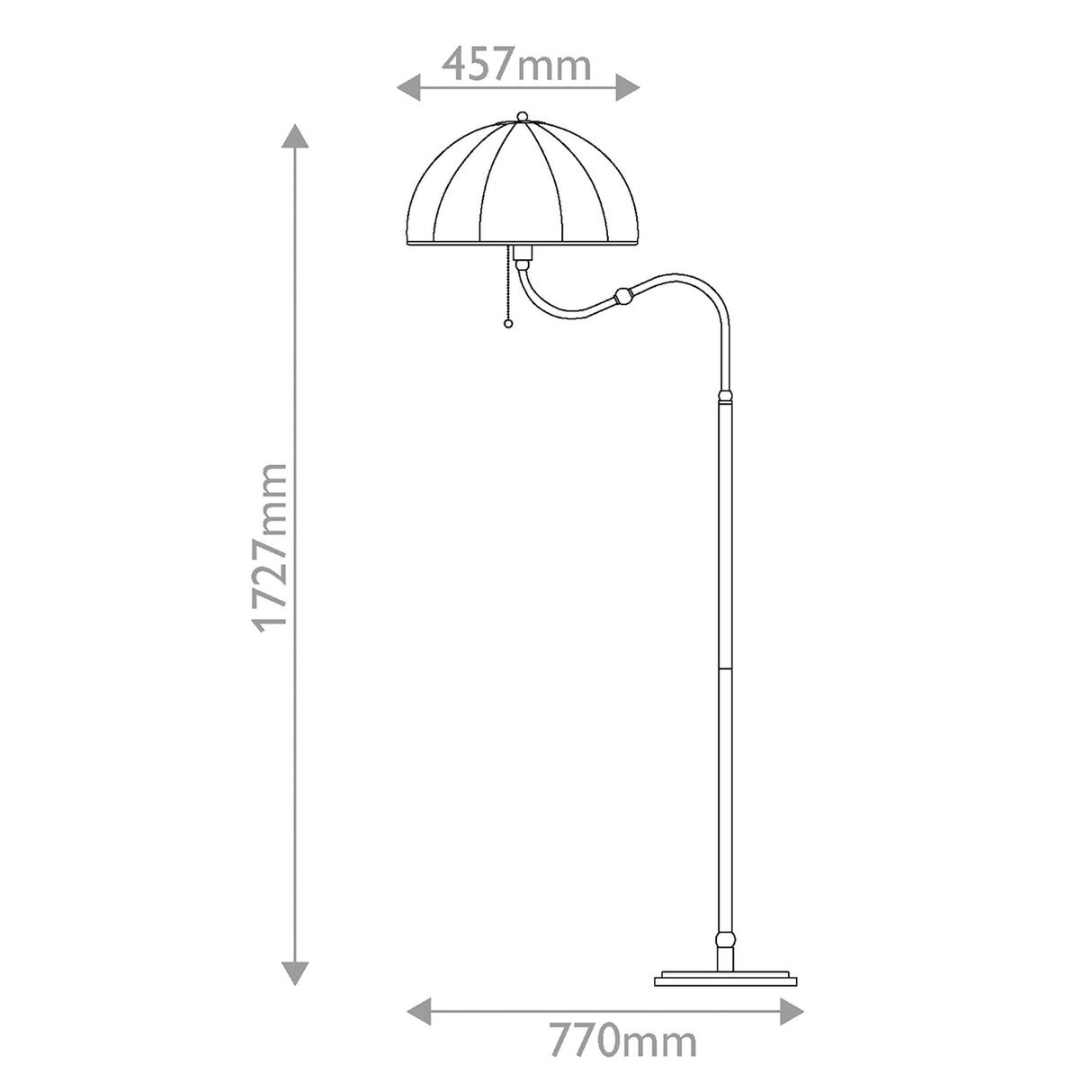 Crosby 1 Light Floor Lamp - Satin Cream & Brushed Gold
