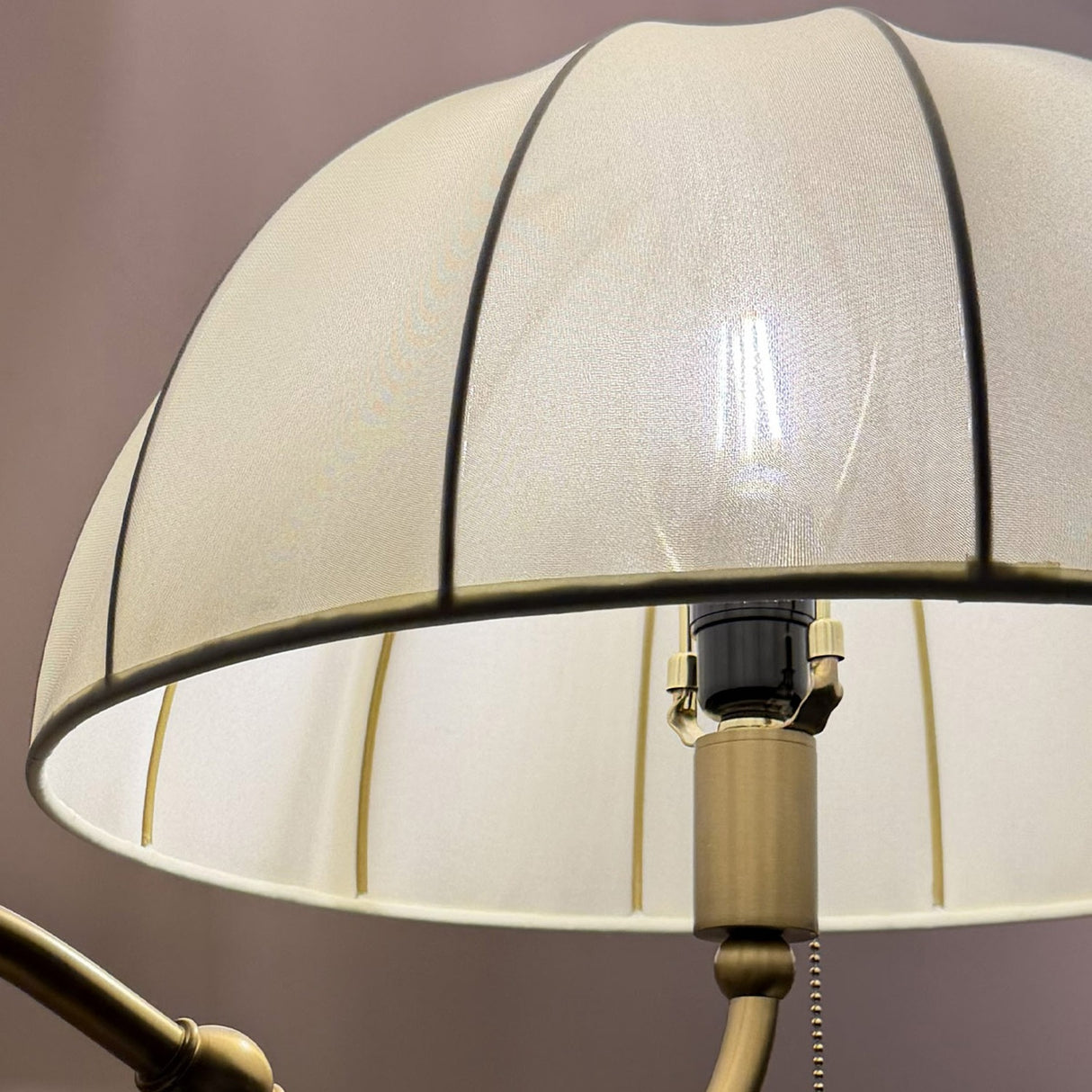 Crosby 1 Light Floor Lamp - Satin Cream & Brushed Gold