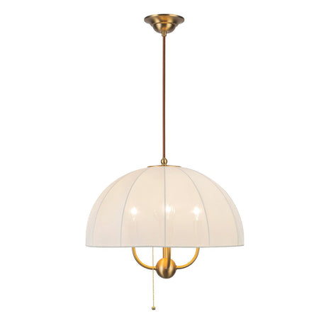 Crosby 4 Light Pendant Light - Satin Cream & Brushed Gold