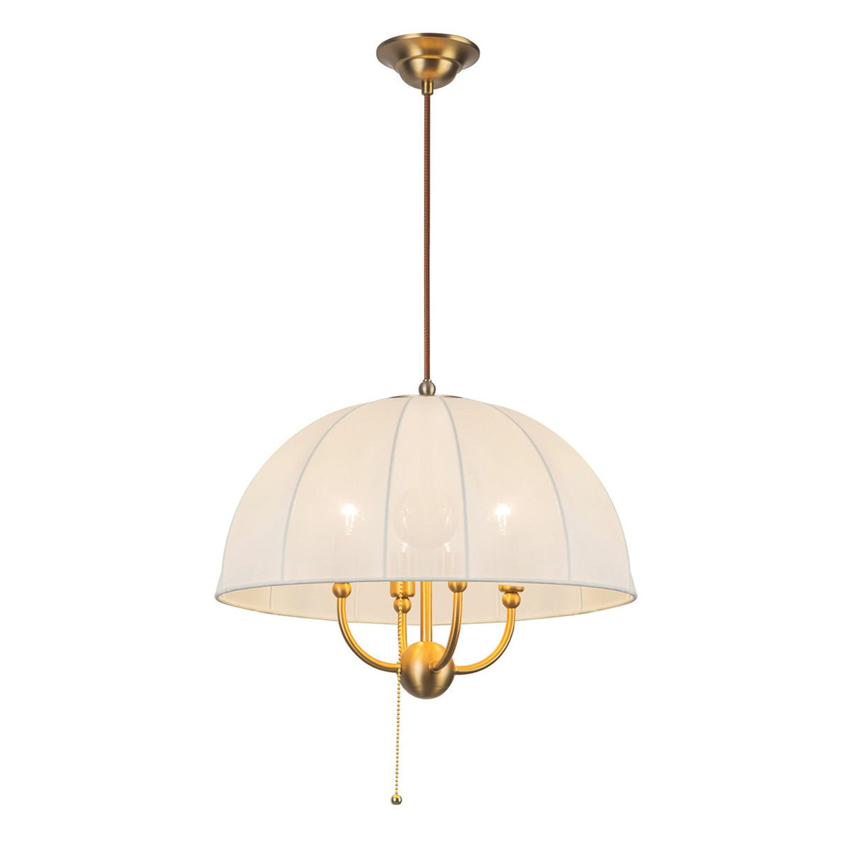 Crosby 4 Light Pendant Light - Satin Cream & Brushed Gold