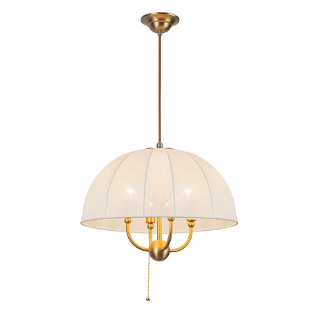 Crosby 4 Light Pendant Light - Satin Cream & Brushed Gold