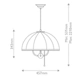 Crosby 4 Light Pendant Light - Satin Cream & Brushed Gold