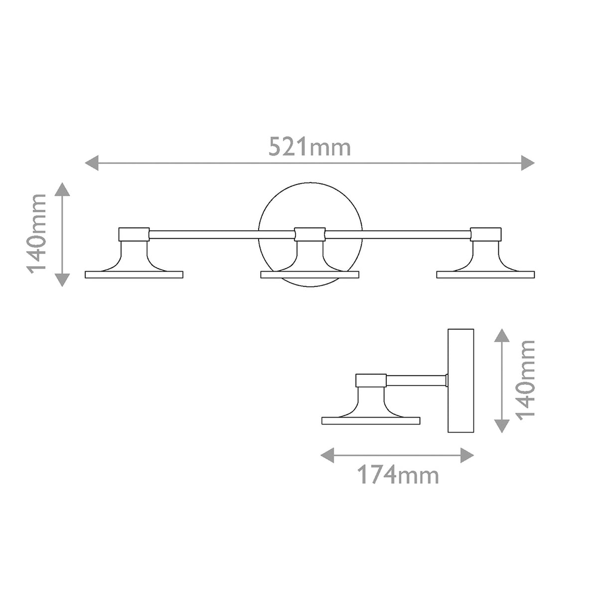 Issa 3 Light Wall Light - Brushed Gold