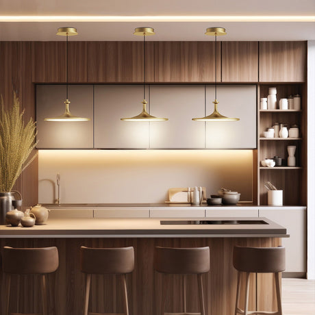 Issa 1 Light Medium Pendant Light - Brushed Gold