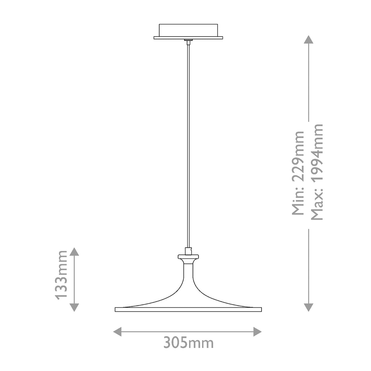 Issa 1 Light Medium Pendant Light - Brushed Gold