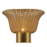 Kai 2 Light Wall Light - Brushed Gold & Rattan