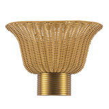 Kai 2 Light Wall Light - Brushed Gold & Rattan