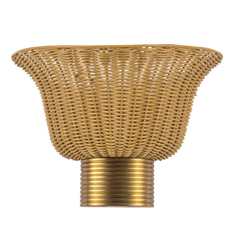 Kai 2 Light Wall Light - Brushed Gold & Rattan