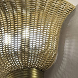 Kai 2 Light Wall Light - Brushed Gold & Rattan
