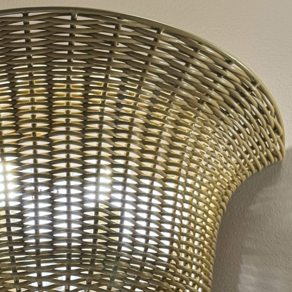 Kai 2 Light Wall Light - Brushed Gold & Rattan