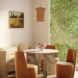 Kai 1 Light Small Pendant Light - Brushed Gold & Rattan