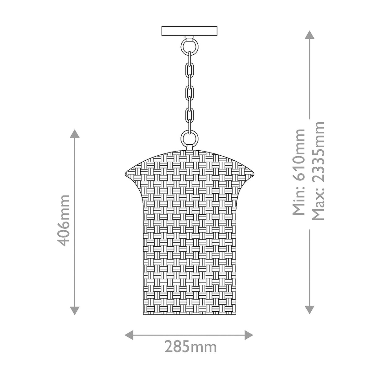 Kai 1 Light Small Pendant Light - Brushed Gold & Rattan
