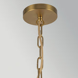 Kai 1 Light Small Pendant Light - Brushed Gold & Rattan