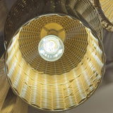 Kai 1 Light Small Pendant Light - Brushed Gold & Rattan