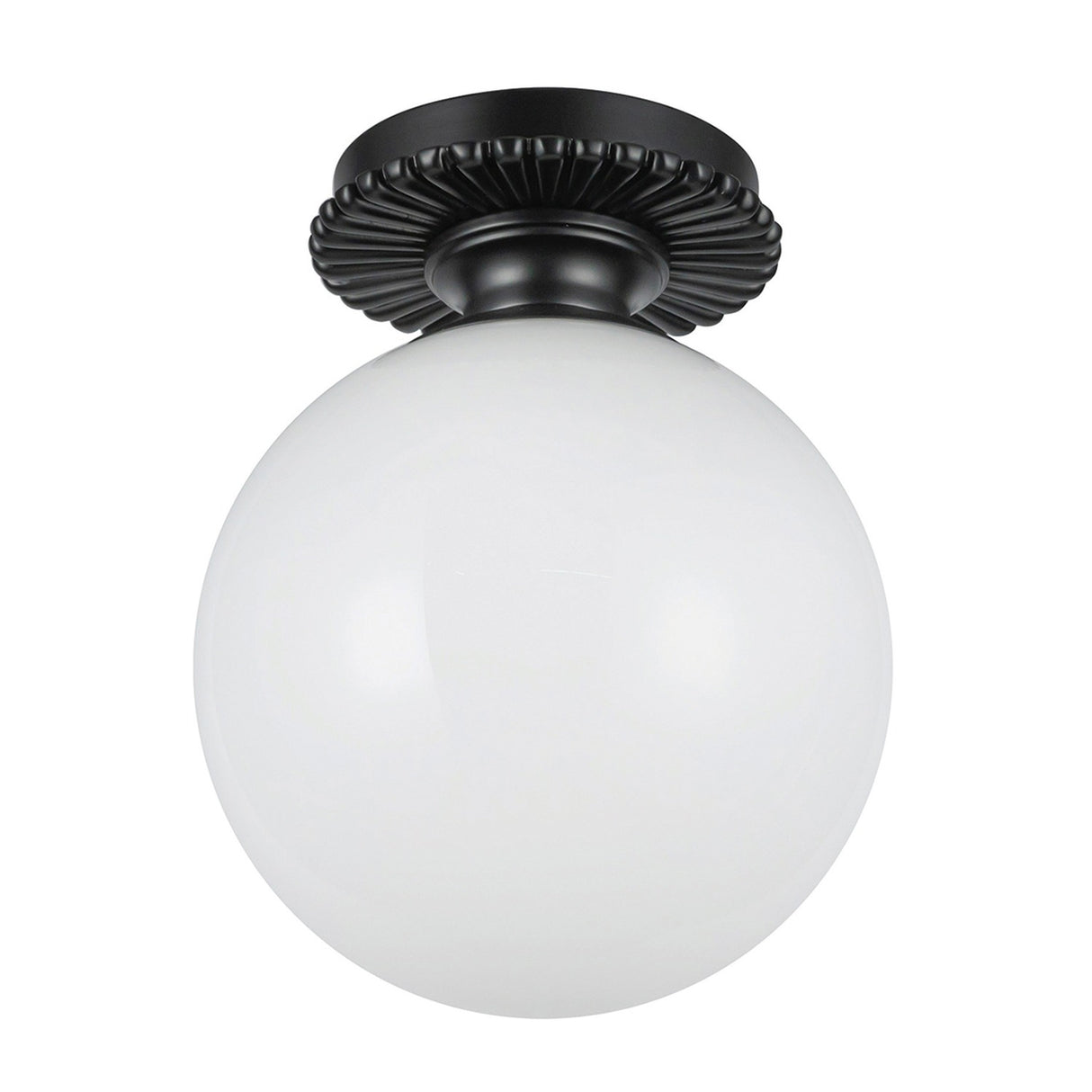 Otis 1 Light Flush Ceiling Light - Matt Black