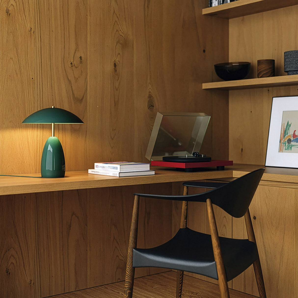 Poppy Small Table Lamp - Pine Green