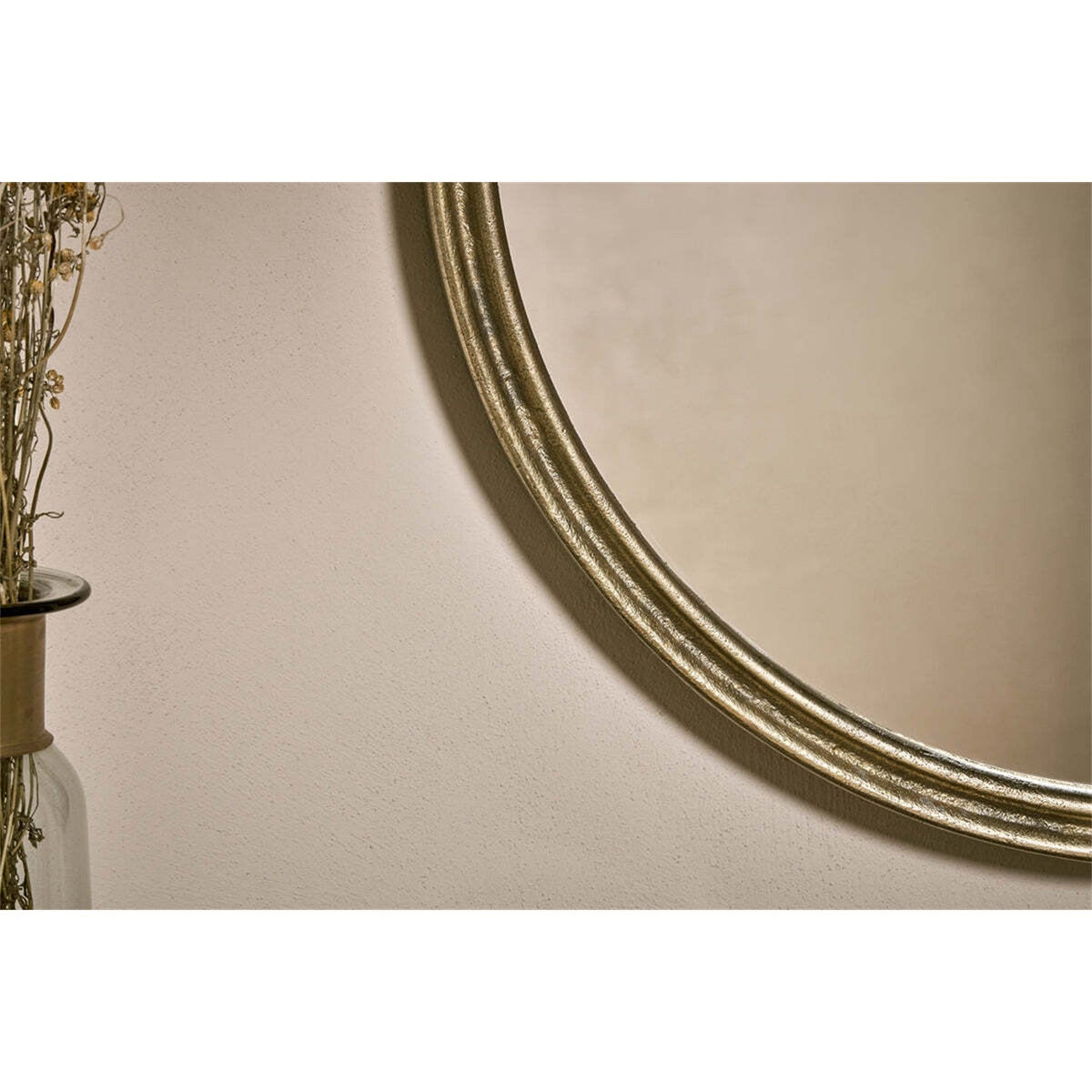 Almora Small Round Wall Mirror - Antique Brass