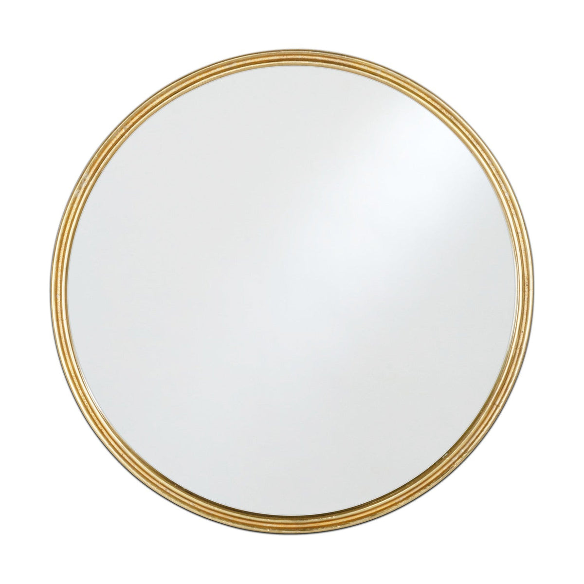 Almora Large Round Wall Mirror - Antique Brass
