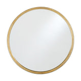 Almora Large Round Wall Mirror - Antique Brass