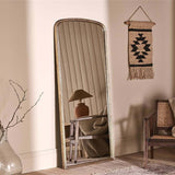 Almora Arched Full Length Mirror - Antique Brass - 176cm, styled
