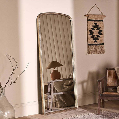 Almora Arched Full Length Mirror - Antique Brass - 176cm, styled