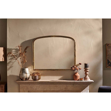 Almora Small Arched Wall Mirror - Antique Brass