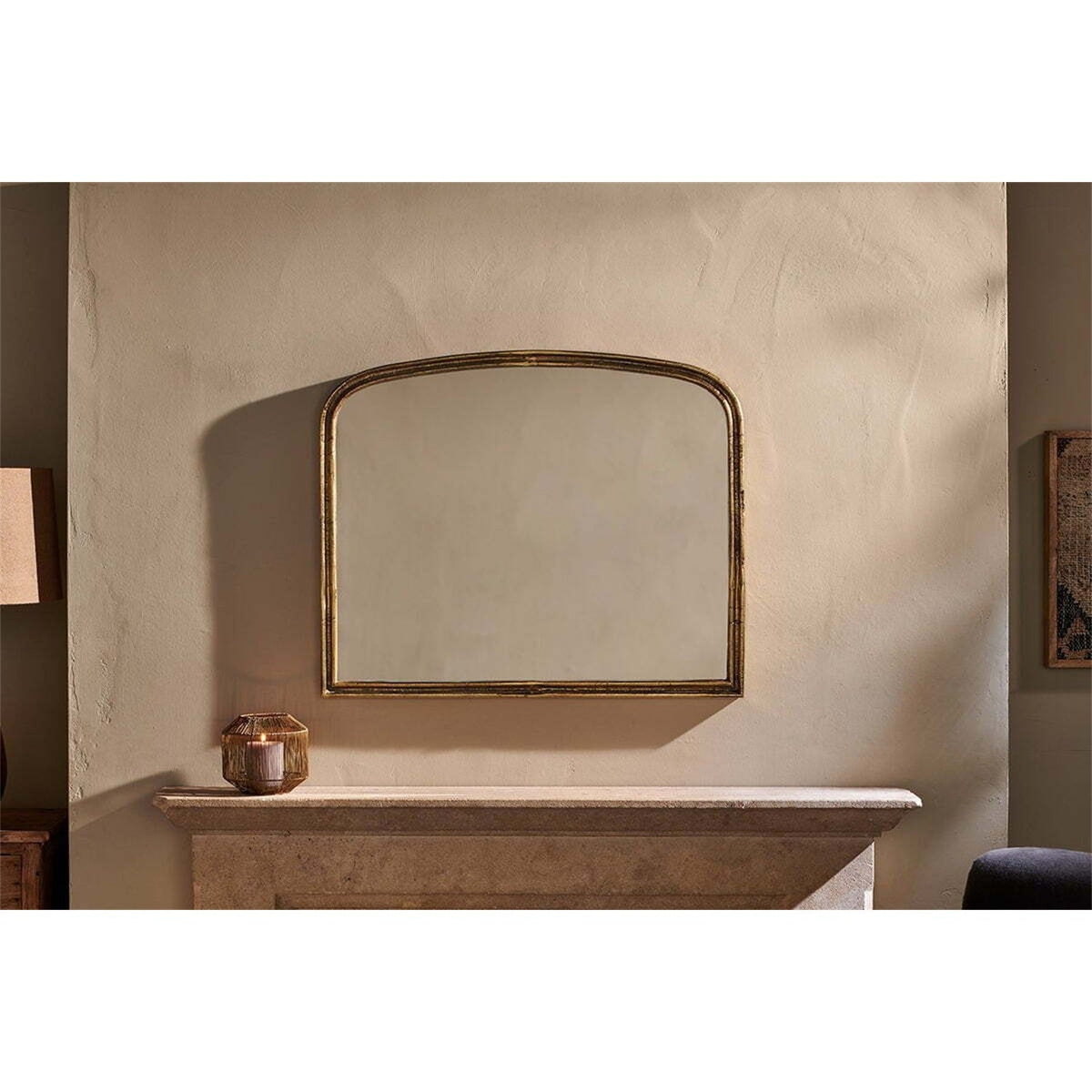 Almora Small Arched Wall Mirror - Antique Brass