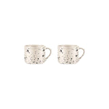 Ama Short Splatter Mug - Off White & Black - Set of 2