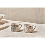 Ama Short Splatter Mug - Off White & Black - Set of 2