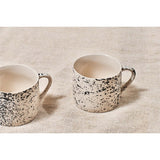 Ama Short Splatter Mug - Off White & Black - Set of 2