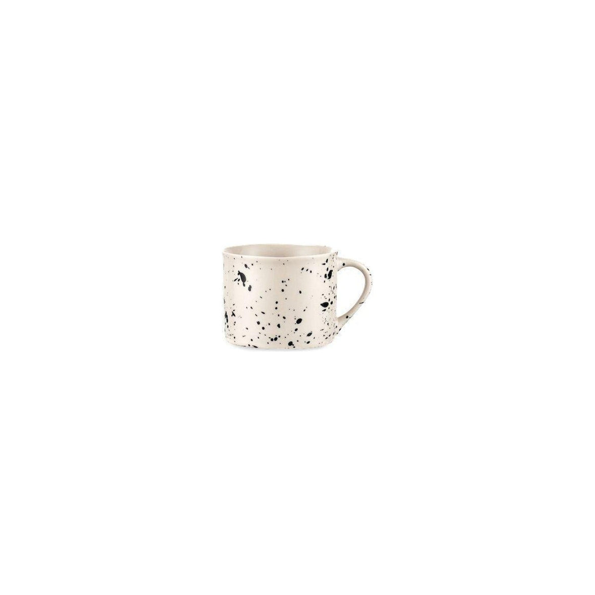 Ama Short Splatter Mug - Off White & Black - Set of 2