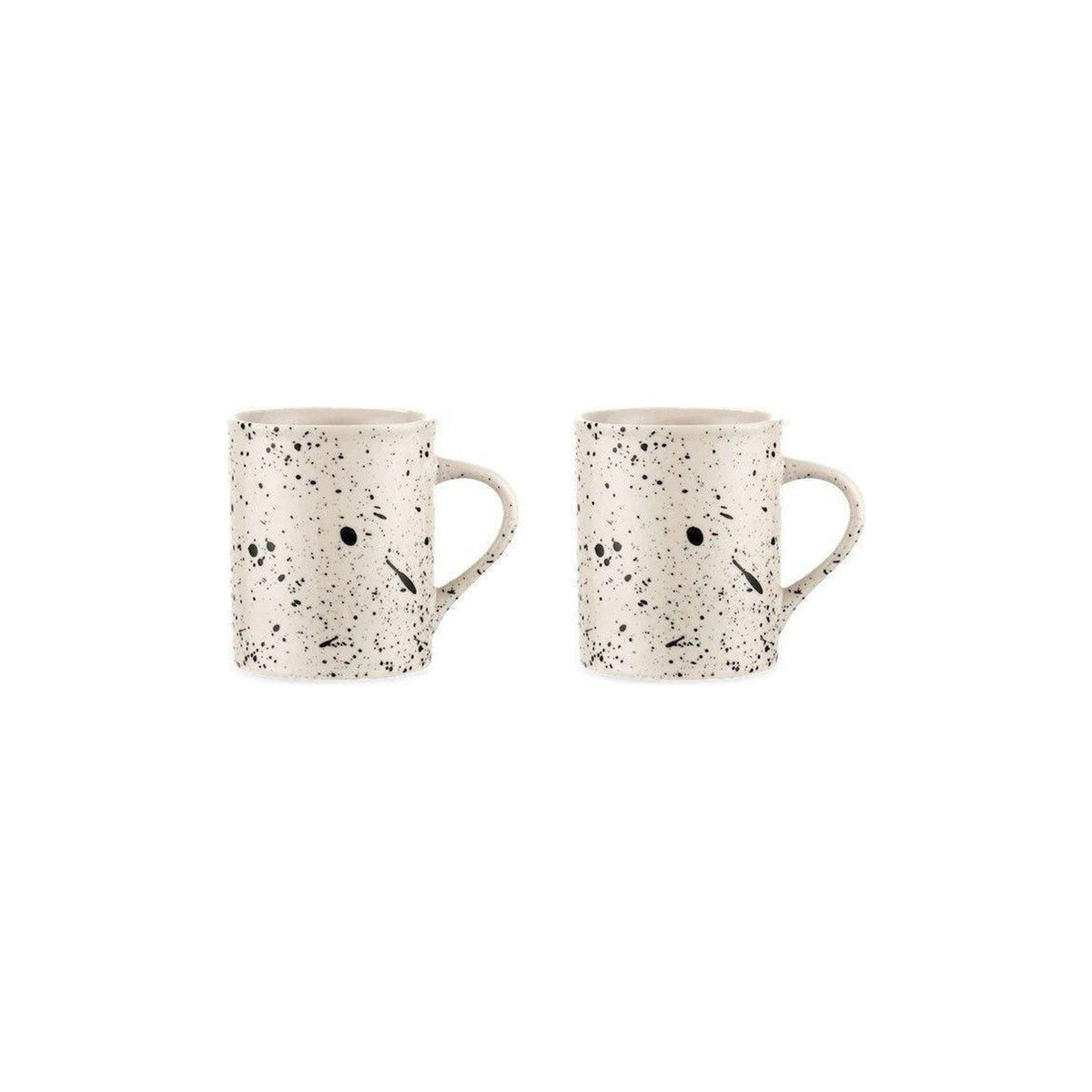Ama Tall Splatter Mug - Off White & Black - Set of 2