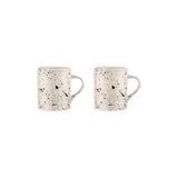 Ama Tall Splatter Mug - Off White & Black - Set of 2