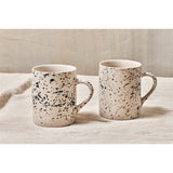 Ama Tall Splatter Mug - Off White & Black - Set of 2
