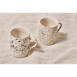 Ama Tall Splatter Mug - Off White & Black - Set of 2