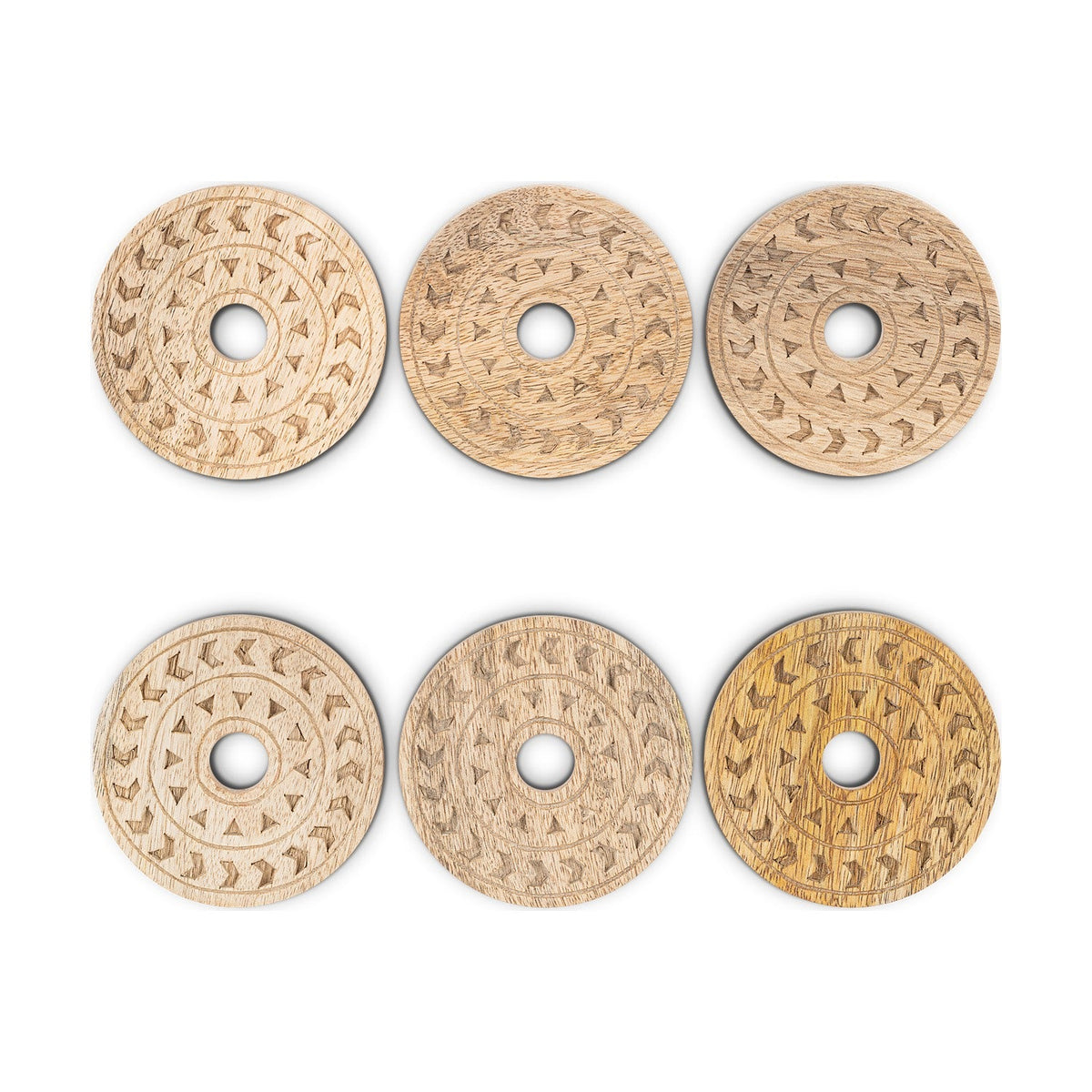 Anali Mango Wood Coasters - Natural - Set of 6