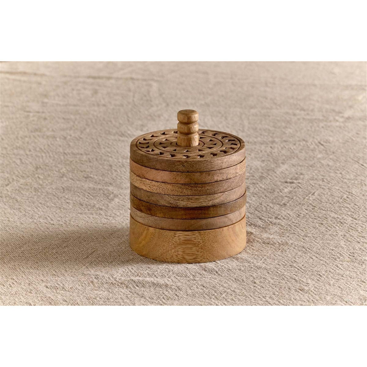 Anali Mango Wood Coasters - Natural - Set of 6
