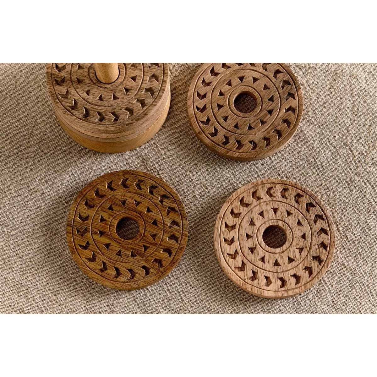 Anali Mango Wood Coasters - Natural - Set of 6