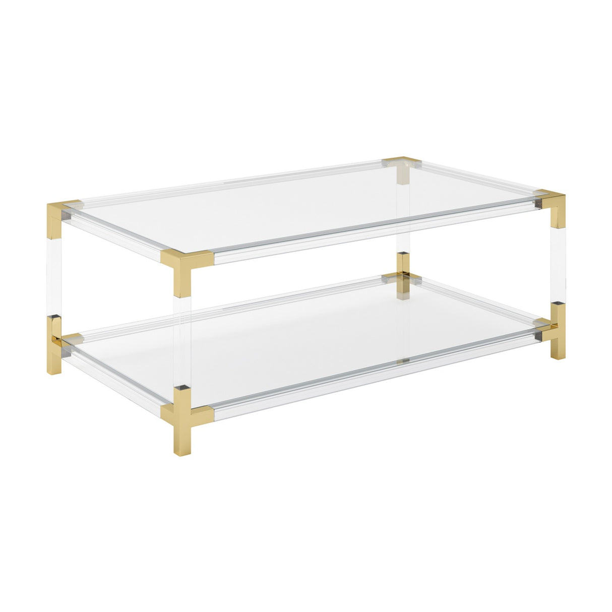 Amangiri Coffee Table - Clear with Brass
