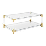 Amangiri Coffee Table - Clear with Brass