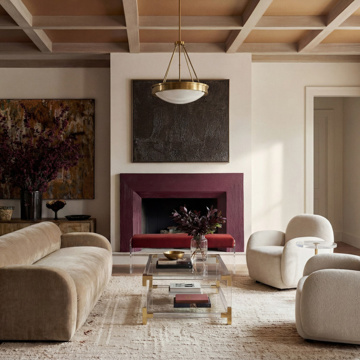 Amangiri Coffee Table - Clear with Brass