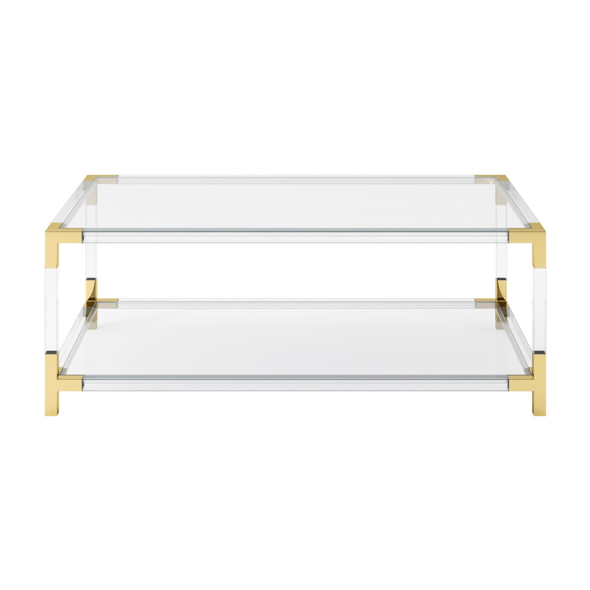 Amangiri Coffee Table - Clear with Brass