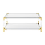 Amangiri Coffee Table - Clear with Brass