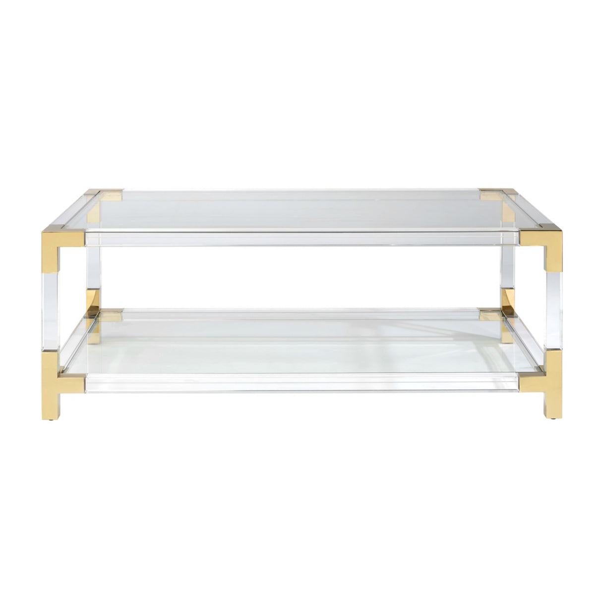Amangiri Coffee Table - Clear with Brass