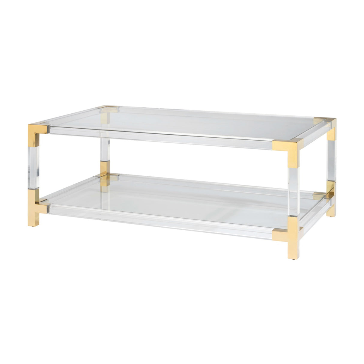 Amangiri Coffee Table - Clear with Brass
