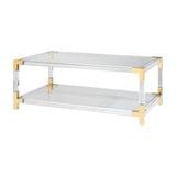Amangiri Coffee Table - Clear with Brass