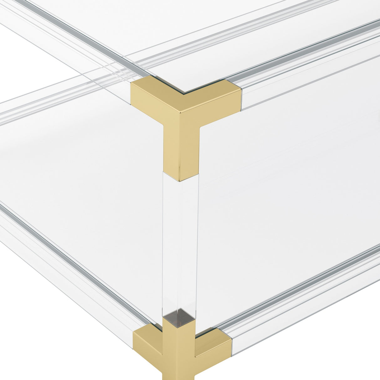 Amangiri Coffee Table - Clear with Brass